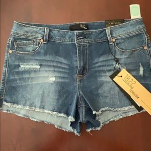 NWT 1822 Denim Shorts, distressed, size 12 (31)